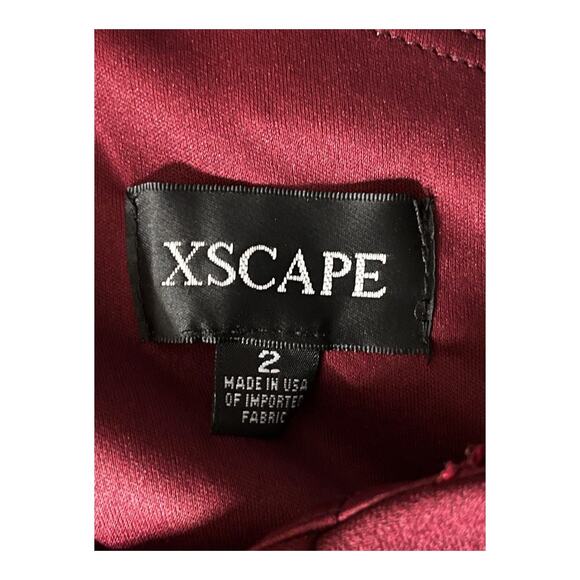 Xscape Dress one shoulder scuba crepe gown size 2 - Picture 4 of 5